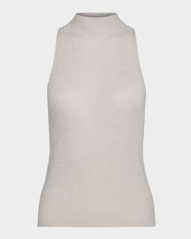 Metallic Mock-Neck Tank Top